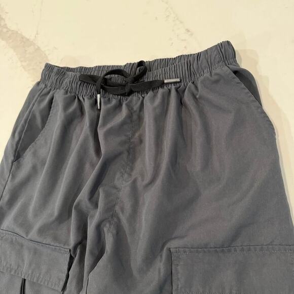 SHEIN Casual Smile Printed Drawstring Cargo Jogger Pants Mens Large Gray Utility - Picture 5 of 7